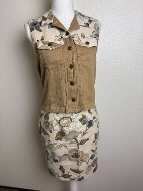 90’S Vintage Gotcha Covered Top Vest Floral Made In USA Size S